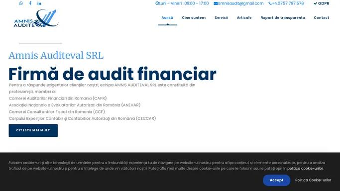 Firma de Audit Financiar - Amnis Auditeval