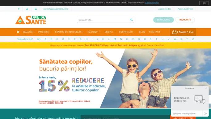 AnalizeOnline.ro by Clinica Sante - Shop Online
