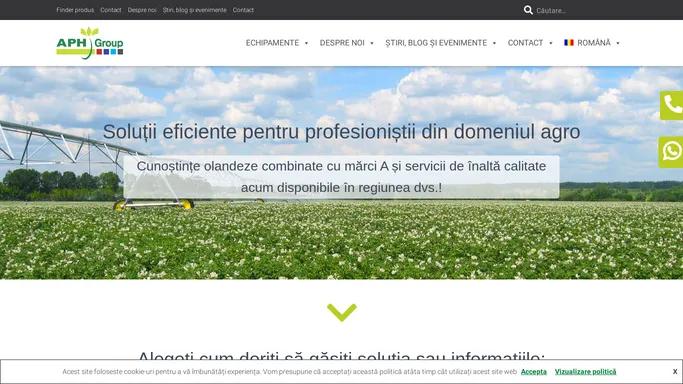 Pagina de start a Grupului APH - solutii eficiente pentru profesionistii agro