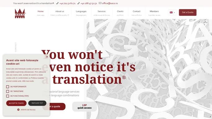 Romanian Translation Services. You won't even notice it's a translation®