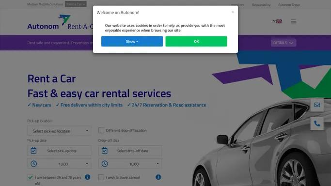 Rent a Car in Romania, Hungary and Serbia | Autonom.com