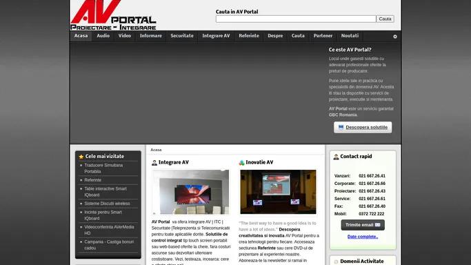 AV Portal Romania | Tehnologie pentru Fiecare | Integrare Audio Video | Sonorizare Profesionala | Traducere Simultana | Videoconferinta |