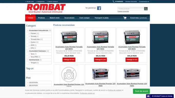 Magazin Online Baterii Rombat - Webshopul va oferta toata gama de Baterii Rombat