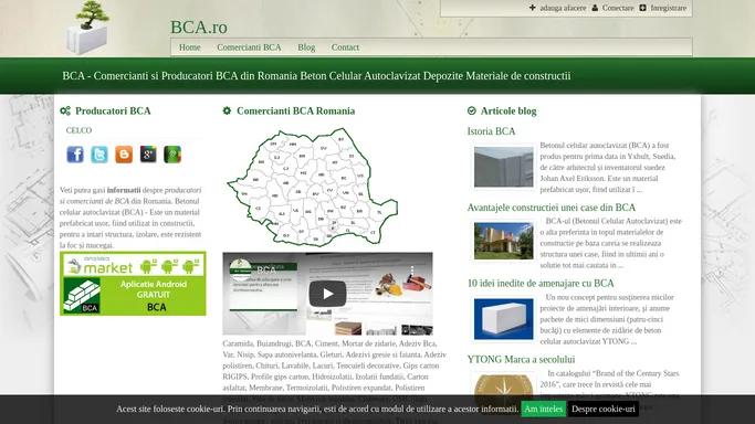 BCA - Comercianti si Producatori BCA din Romania Beton Celular Autoclavizat Depozite Materiale de constructii