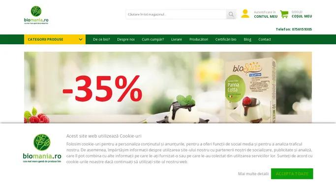 Biomania.ro: Magazin cu produse bio si alimente bio fara gluten | Biomania.ro