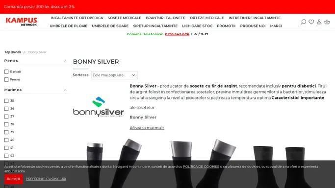 Bonny Silver - producator sosete cu fir de argint, pentru diabetici.
