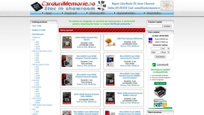 Magazin Card Memorie, USB Flash Disk, Console Jocuri, HDD Externe / Media Player, Card Reader