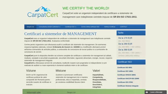 CarpatCert - Certificari de Management