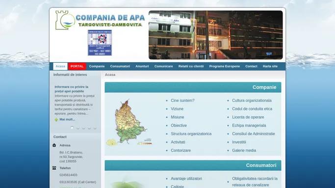 Compania de Apa Targoviste Dambovita - Site oficial
