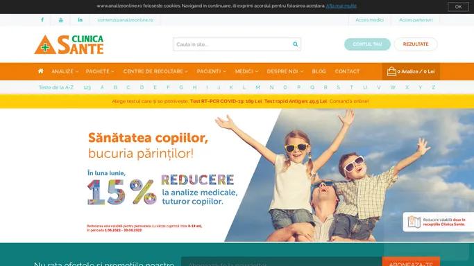AnalizeOnline.ro by Clinica Sante - Shop Online