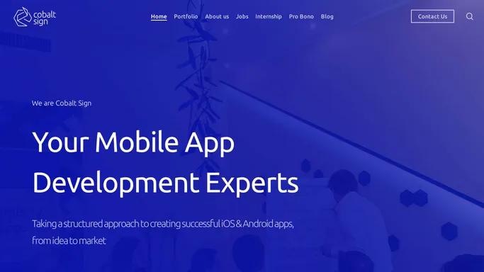 App Development Company - Cobalt Sign - iOS, Android