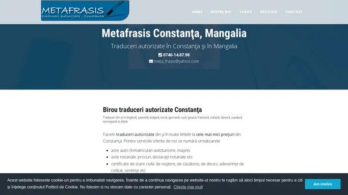 Constanta Traduceri - Metafrasis, birou traduceri autorizate