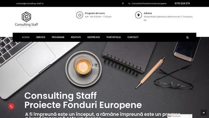Consultanta Fonduri Europene Nerambursabile - Consulting Staff