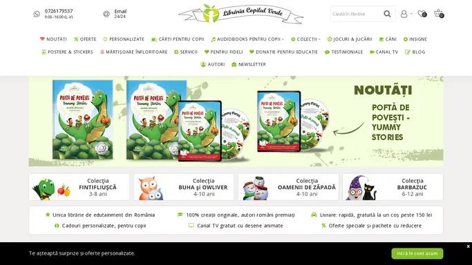 Libraria Copilul Verde - carti audio personalizate, carti educative pentru copii, cadouri personalizate pentru copii, desene animate personalizate; Editura Copilul Verde
