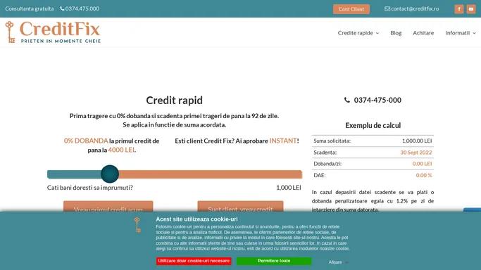 Credit RAPID Online - 0% Dobanda - Maxim 4000 Lei