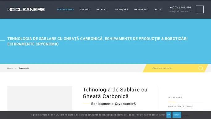 Cryonomic • Tehnologia de Sablare cu Gheata Carbonica & Echipamente • HD Cleaners