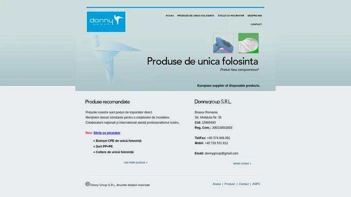 Produse de unica folosinta - Donnygroup.ro