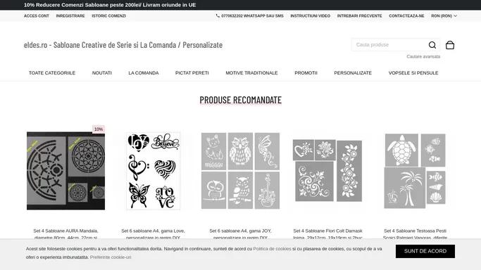 eldes.ro - Sabloane Creative de Serie si La Comanda / Personalizate - Produse creative pt oameni creativi