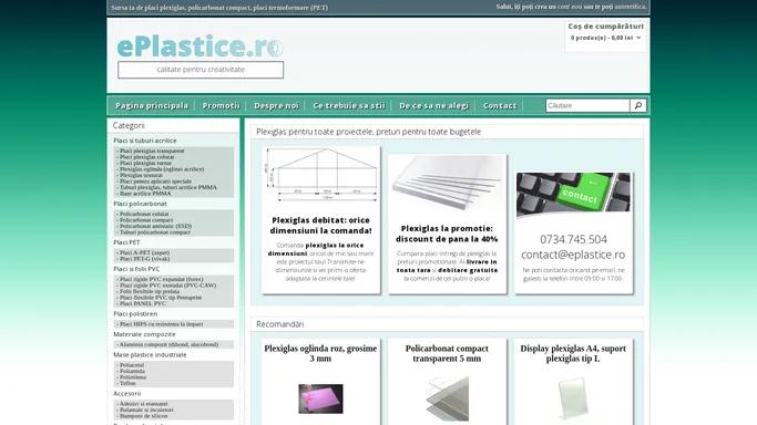 ePlastice.ro - placi plexiglas, policarbonat compact, preturi PROMO