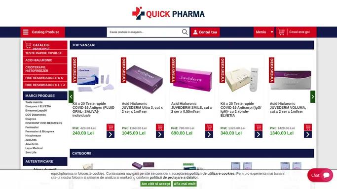 Quick Pharma | Importator si distribuitor de Teste rapide COVID-19, Histofreezer, Juvederm