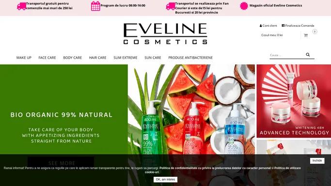 Eveline Cosmetics, produse cosmetice, machiaj ochi, machiaj fata, cosmetice machiaj buze, parfumuri