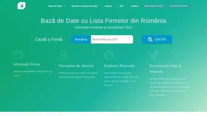 Baza de date cu lista firmelor active din Romania - Firmeo