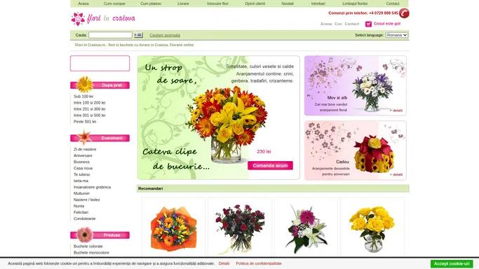 Flori in Craiova.ro - flori si buchete cu livrare in Craiova. Florarie online