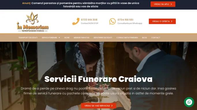 Servicii Funerare Non Stop in Craiova - Pompe Funebre - In Memoriam