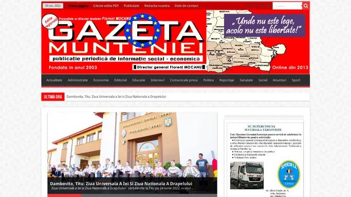 Gazeta Munteniei - stiri sociale - stiri economice | Gazeta Munteniei – stiri sociale – stiri economice