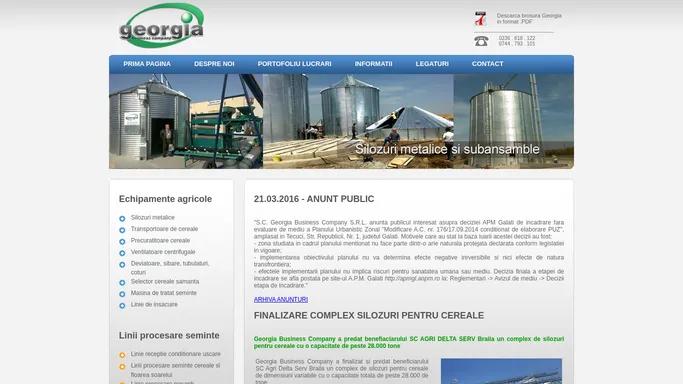 Georgia Business Company - Silozuri pentru cereale si echipamente procesare seminte