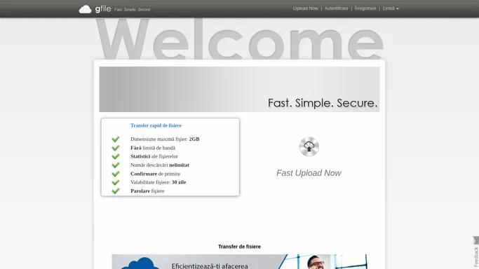 Transfer fisiere online - Gfile.ro | Fast, Simple, Secure