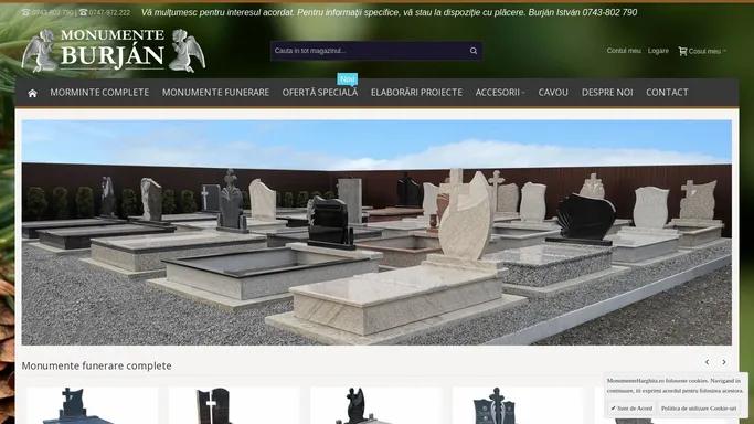 Monumente funerare, morminte si cruci marmura, granit | Burjan