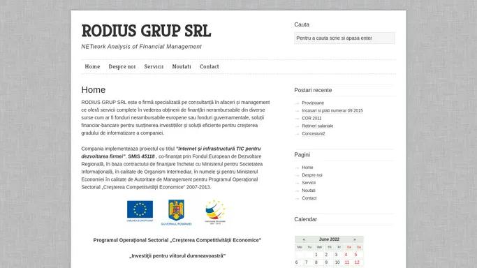 Home - RODIUS GRUP SRLRODIUS GRUP SRL | NETwork Analysis of FInancial Management