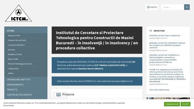 Ictcm – Institutul de Cercetare si Proiectare tehnologica pentru Constructii de masini Bucuresti
