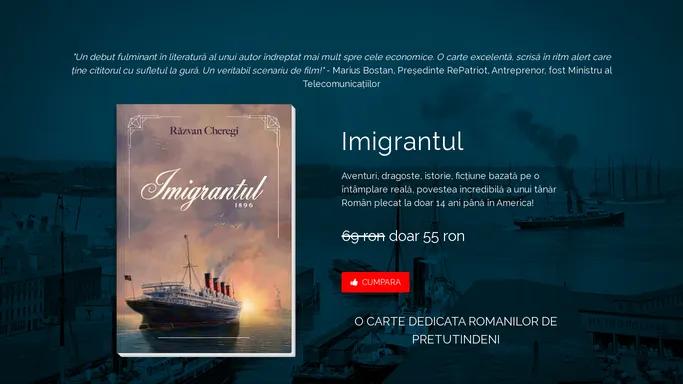 ”Imigrantul” o carte de Razvan Cheregi. Cumpara de aici cu autograf