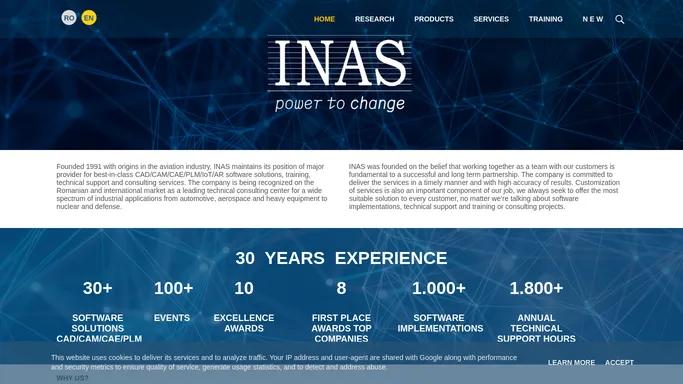 Best-in-class CAD/CAM/CAE/PLM/AR/IoT solutions - INAS S.A.