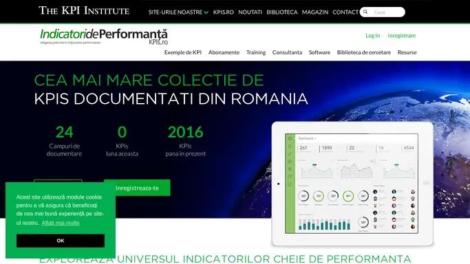 IndicatoriDePerformanta.ro - Cea mai mare colectie KPIs documentati din Romania