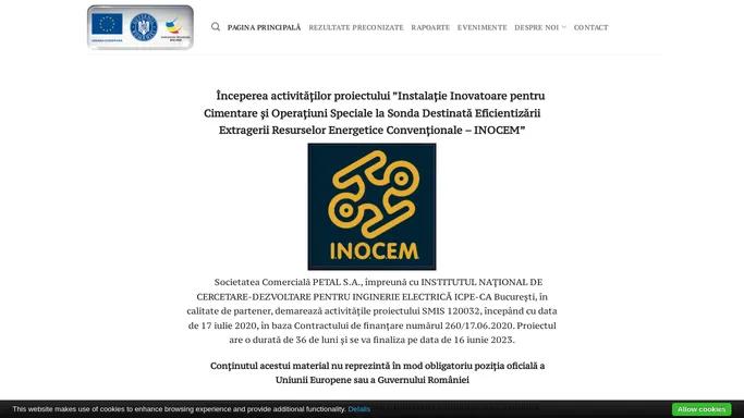 INOCEM – Instalatie Inovatoare pentru Cimentare si Operatiuni Speciale la Sonda Destinata Eficientizarii Extragerii Resurselor Energetice Conventionale – INOCEM