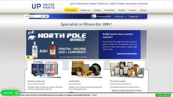 United Parts - specialisti in filtrare si lubrifianti | filtre ulei, filtre aer, ulei