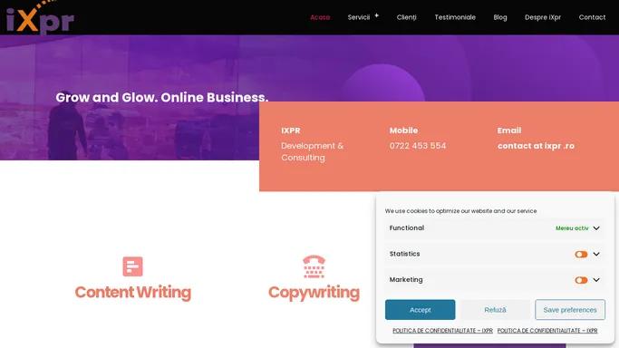 OnePage | Creatori de business online din text si context. ✔ Consultanta digital marketing. ✔Content writing ✔ Copywriting✔ Continut vizual✔