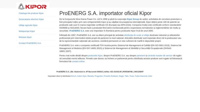 KIPOR | ProENERG S.A. importator oficial in Romania