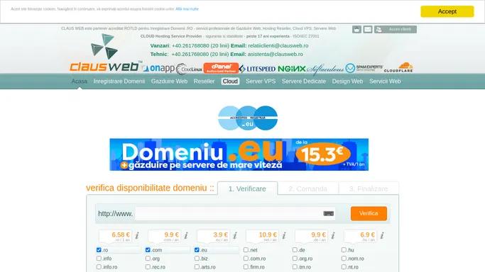 Gazduire Web, Inregistrare Domenii, Hosting Romania, Claus Web Cloud