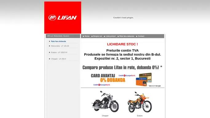 Magazin de scutere, mopede, motociclete, atv-uri, accesorii si piese de schimb marca Lifan