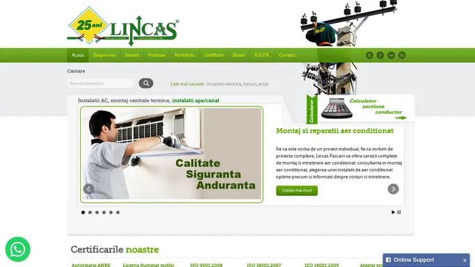 Lincas - Instalatii si echipamente electrice