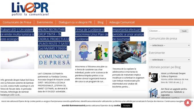 Comunicate de Presa | Site Articole - LivePR.ro