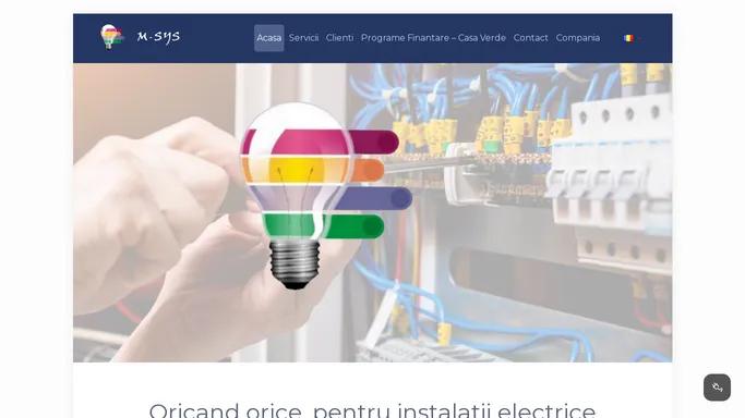 M-SYS – Proiectare, executie si intretinere instalatii electrice Satu Mare