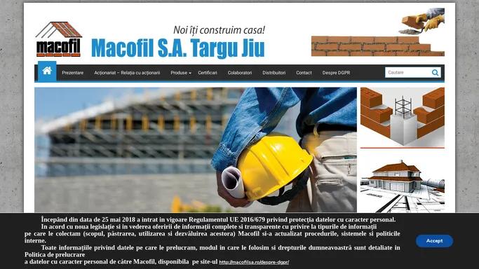 Macofil - Macofil SA Targu Jiu - caramida, blocuri ceramice Macoterm, prefabricate beton, agregate