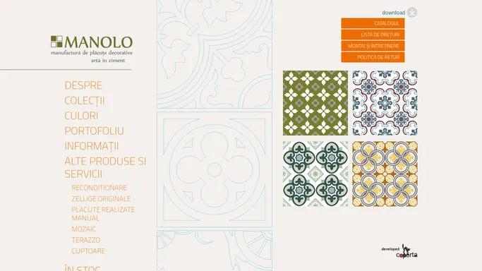 Placute decorative din ciment colorat Manolo Manufaktura - placari decorative pentru pereti si pardoseala, mozaic in ciment