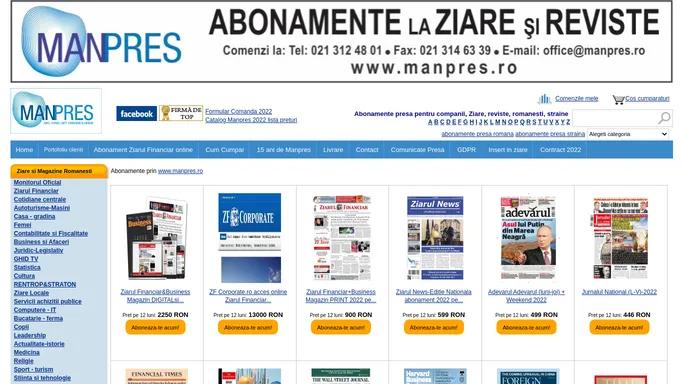 MANPRES - Abonamente presa scrisa pentru companii-Ziare,reviste,abonament presa romaneasca,straina