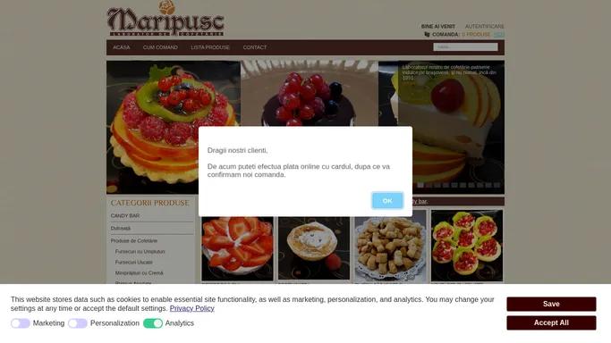 Maripusc Brasov - Comanda online produse de patiserie si cofetarie - Maripusc